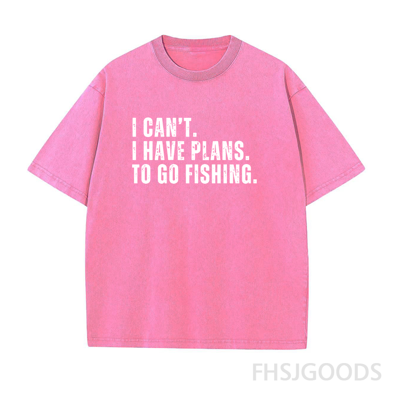 I Can't I Have Plans Go Fishing Unisex Distressed T-Shirt