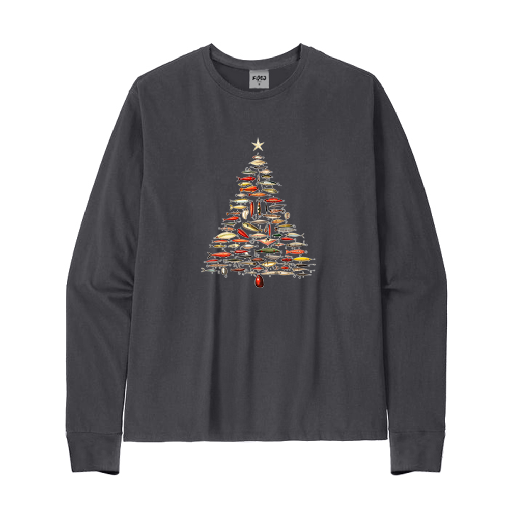 Fishing Lure Christmas Tree Long Sleeve T-Shirt