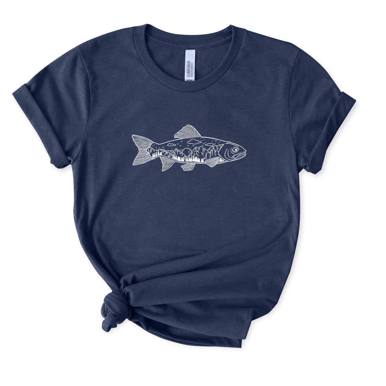 Salmon Fish Landscape T-Shirt for women