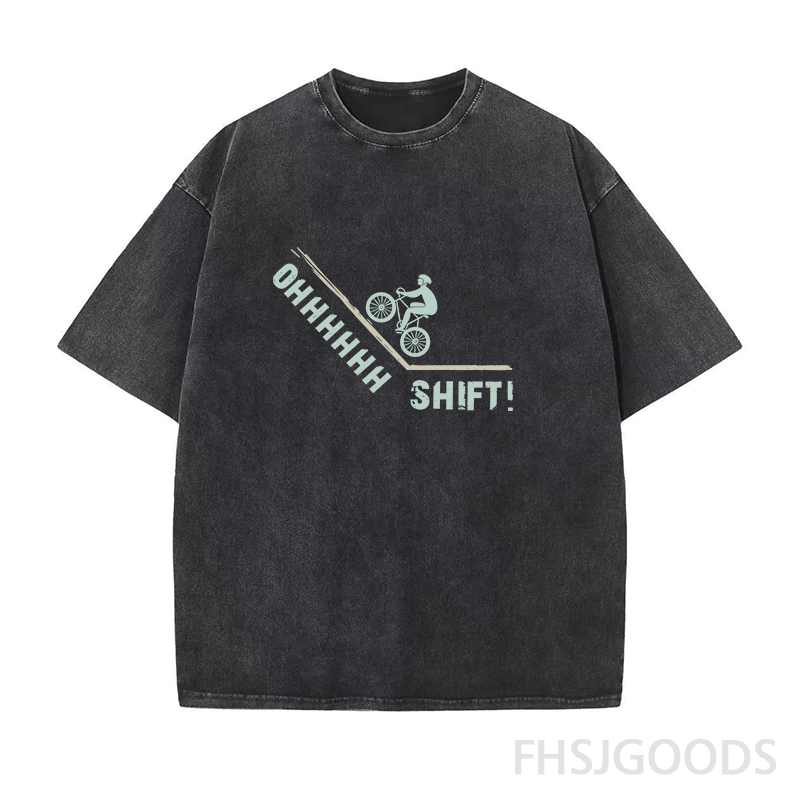 Oh Shift Bike Unisex Distressed T-Shirt