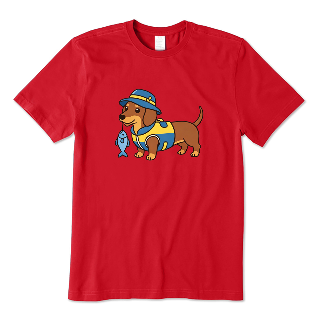 Fishing Dachshund T-shirt