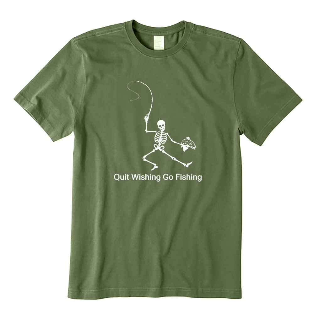 Quit Wishing Go Fishing Halloween T-Shirt