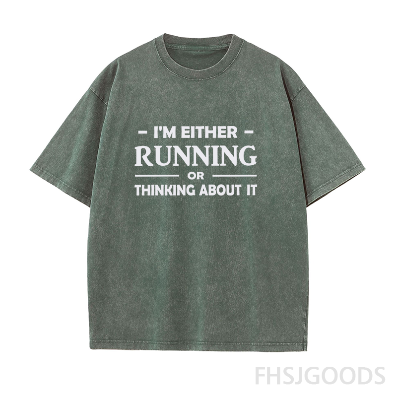 I'm Either Running or Thinking about It Unisex Distressed T-Shirt