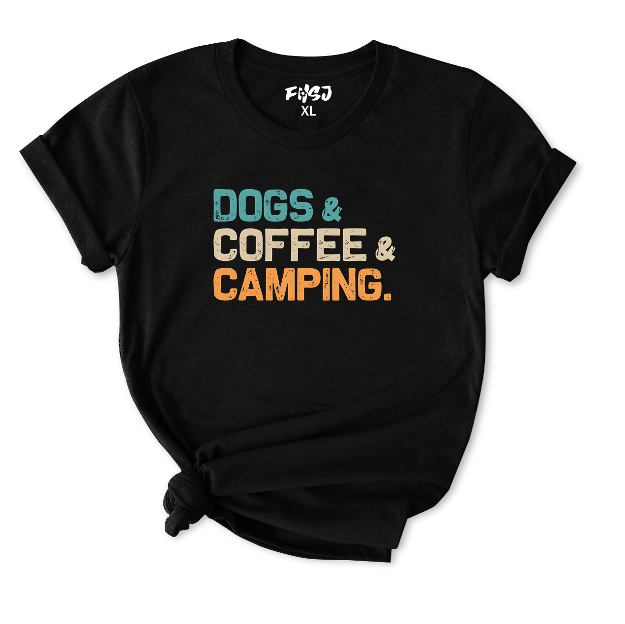 Dogs Coffee Camping T-Shirt FOR WOMEN