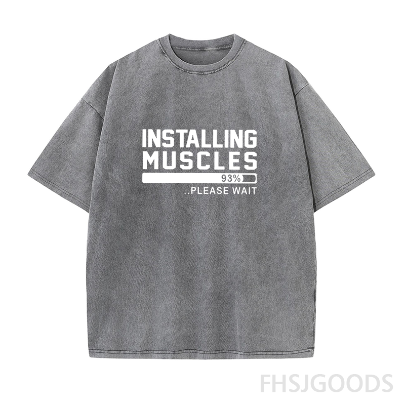 Installing Muscles Unisex Distressed T-Shirt