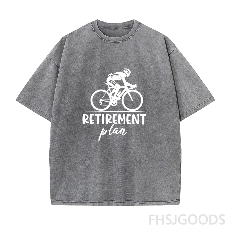 Retirement Plan Cycling Unisex Distressed T-Shirt