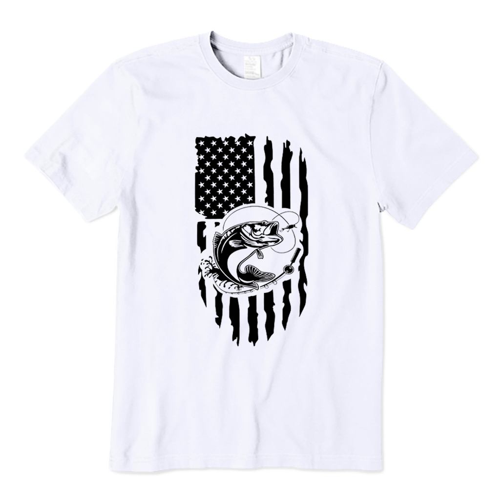 American Flag Bass Fishing T-shirt