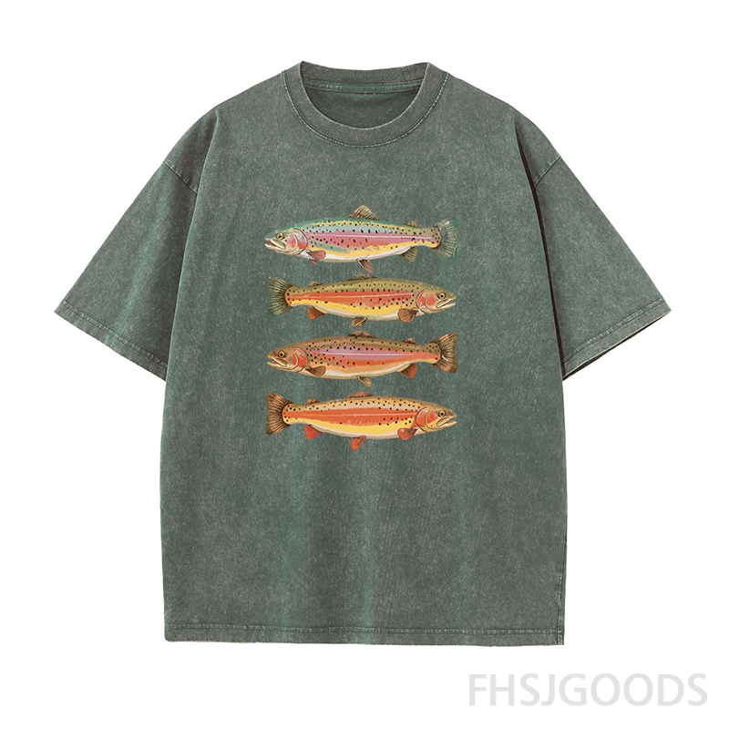 Trout Fish Unisex Distressed T-Shirt