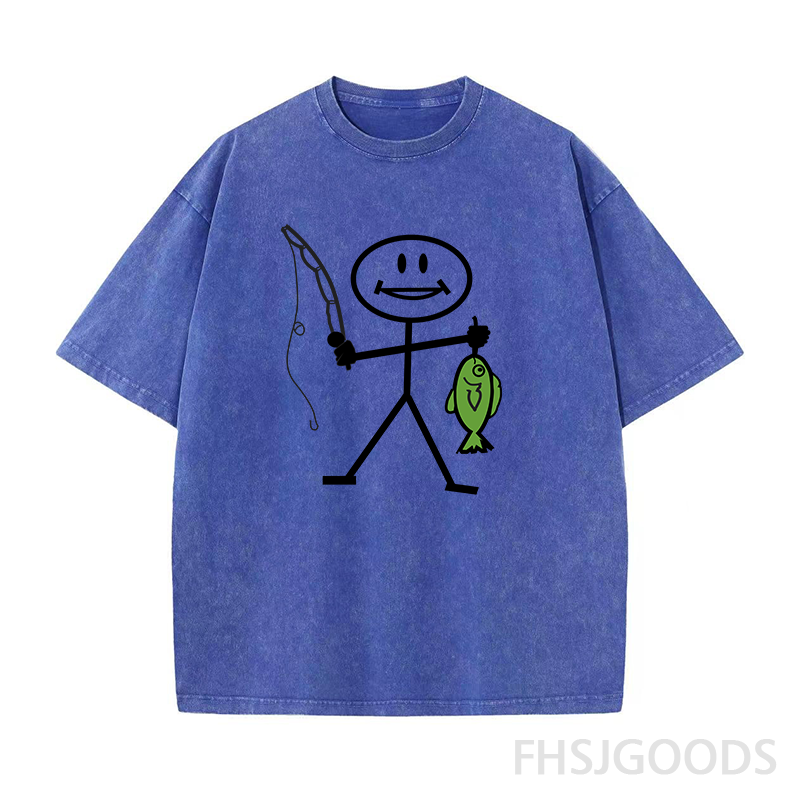 Happy Fishing Unisex Distressed T-Shirt