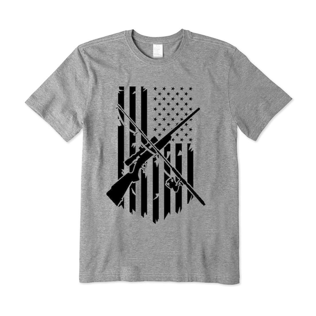 American Flag Fishing and Hunting T-Shirt