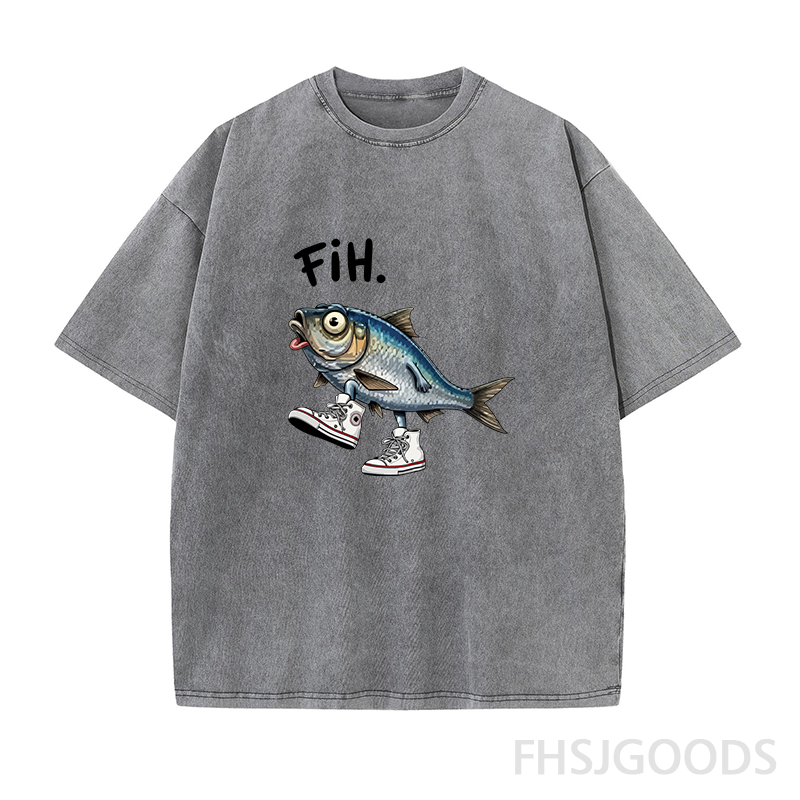 Fih Shoes Fish Unisex Distressed T-Shirt
