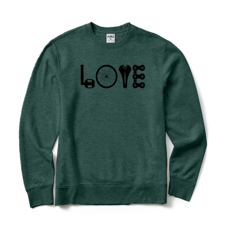 LOVE Spelled Out in Bike Sweatshirt