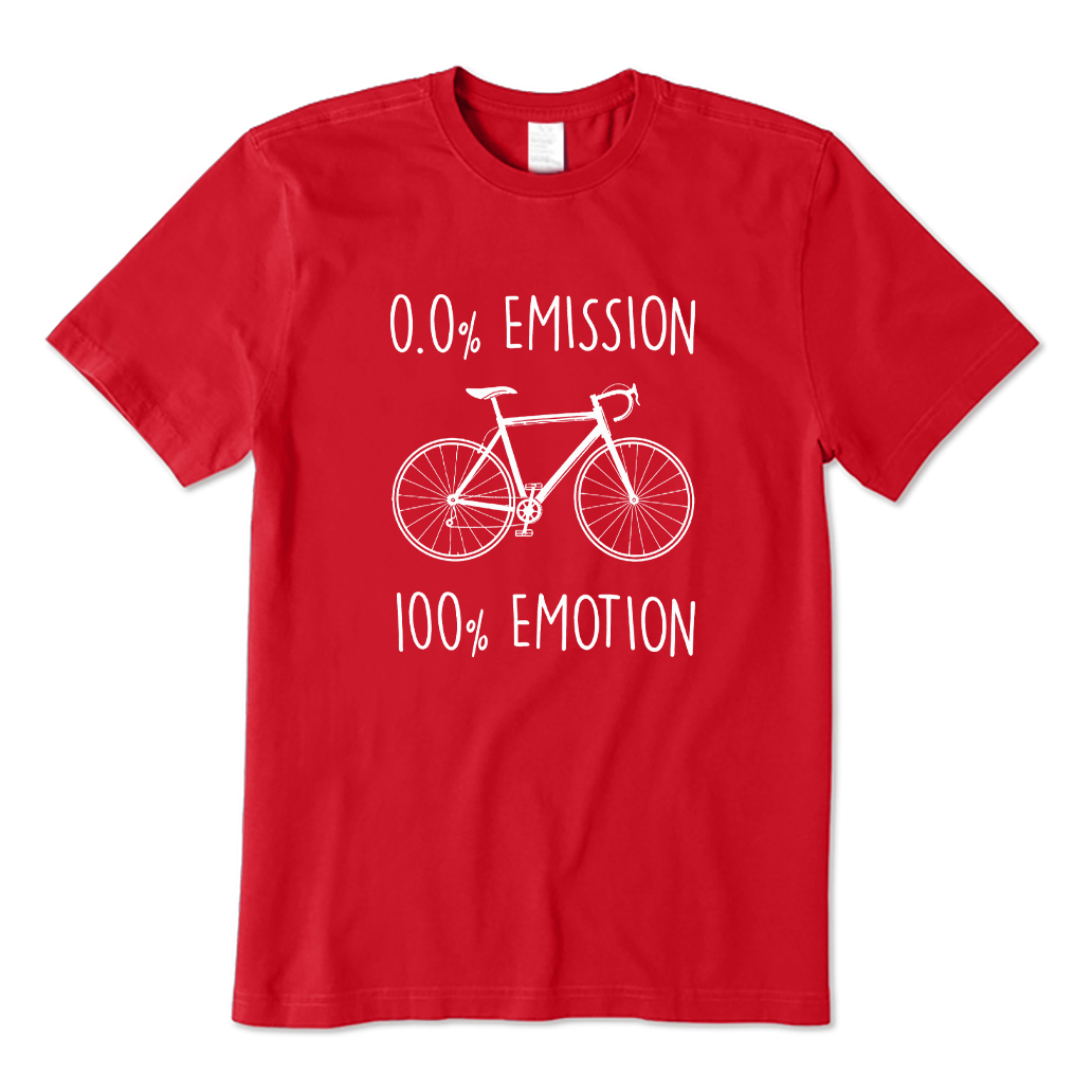 0.0% Emission 100% Emotion Funny Cycling Biker T-shirt