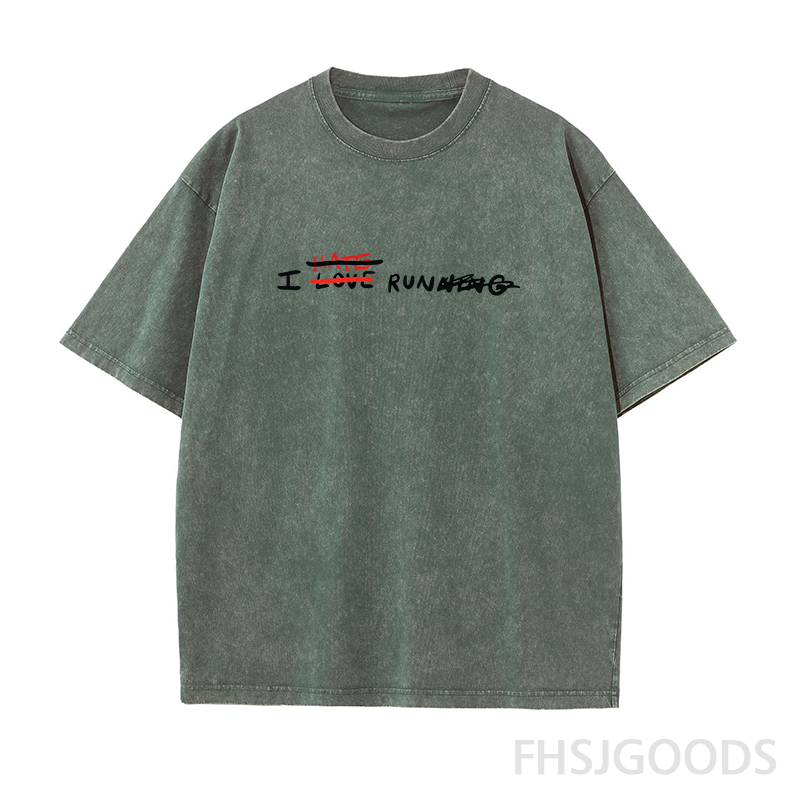 I Love Running Unisex Distressed T-Shirt