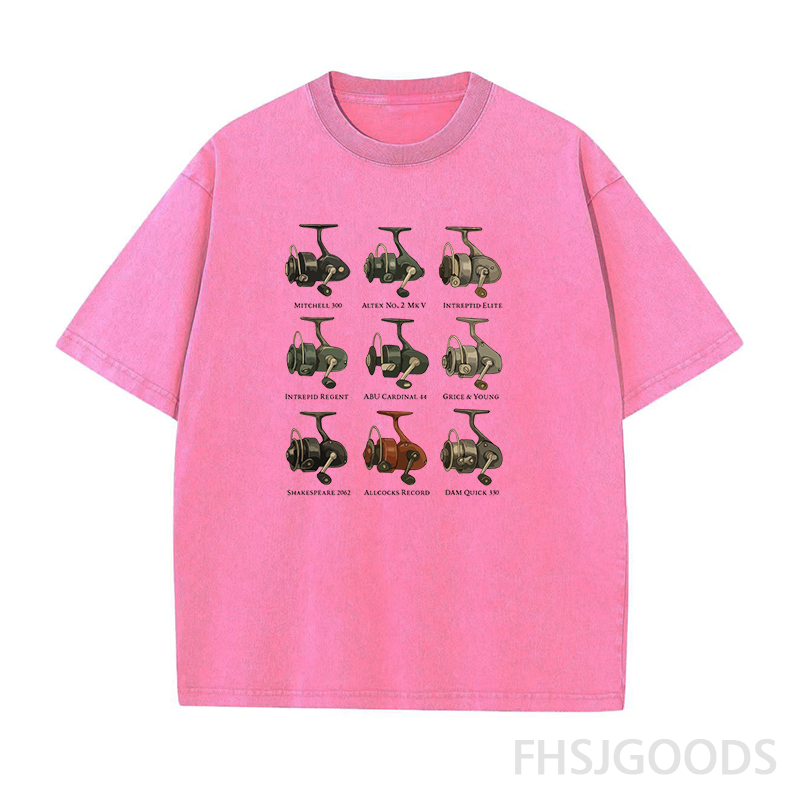 Fixed Spool Reels Fishing Unisex Distressed T-Shirt