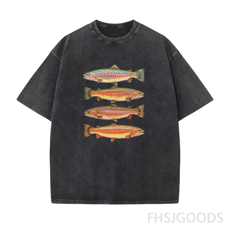 Trout Fish Unisex Distressed T-Shirt