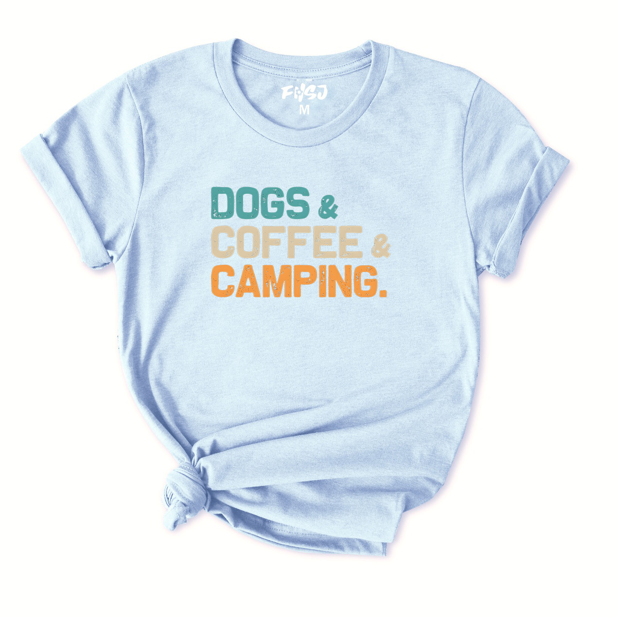 Dogs Coffee Camping T-Shirt FOR WOMEN