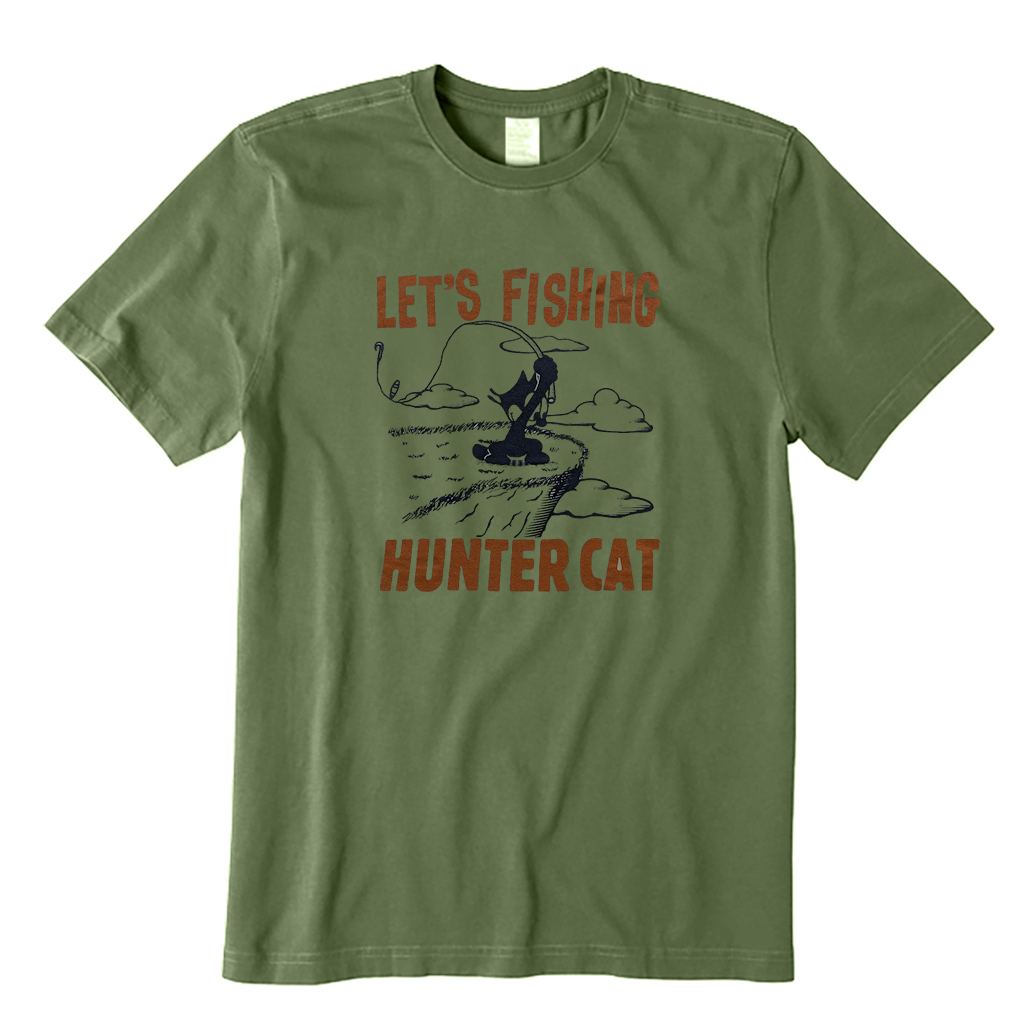 Let's Fishing Hunter Cat T-Shirt