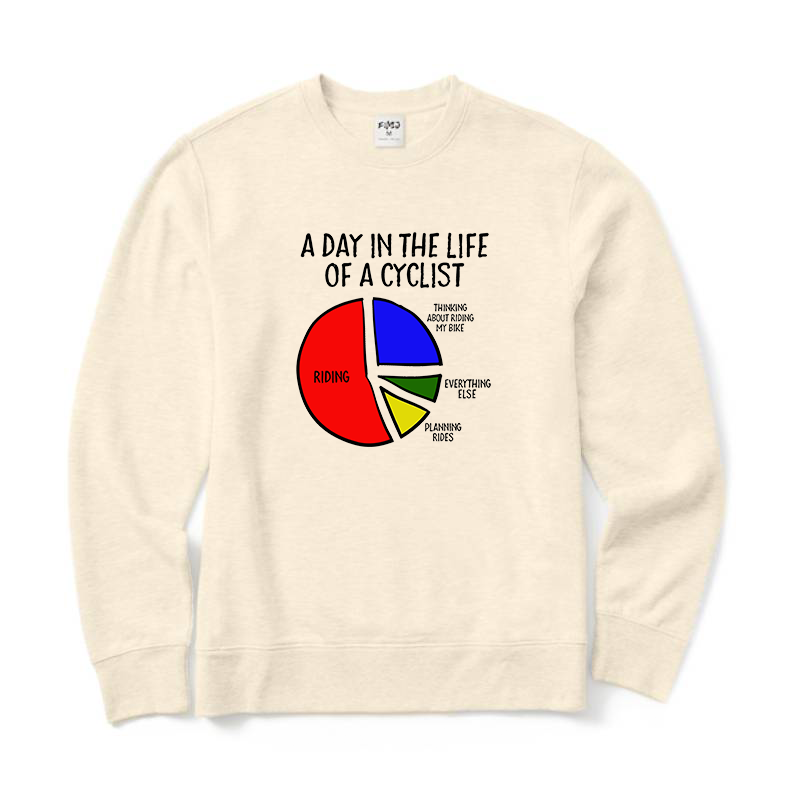 A Day in The Life of A Cyclist Crewneck Sweatshirt
