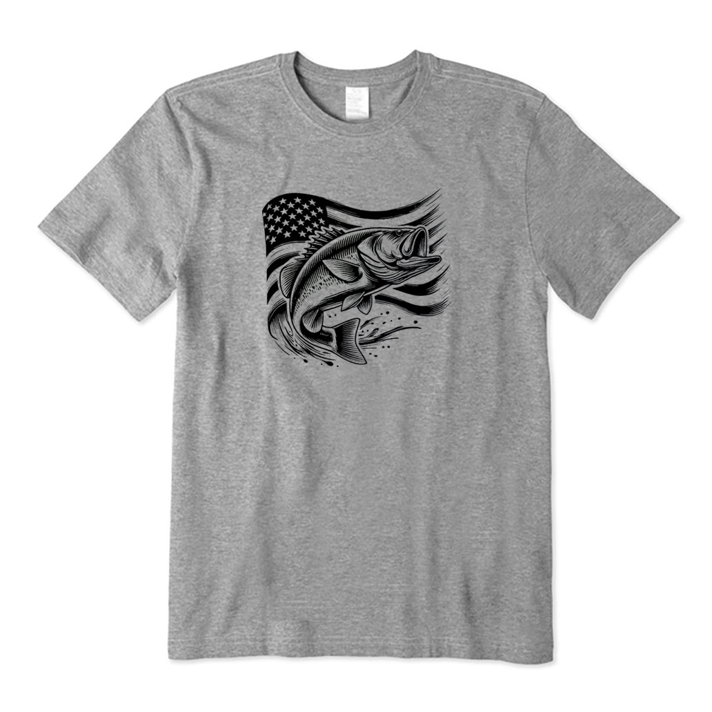 Bass Fishing USA Flag T-Shirt