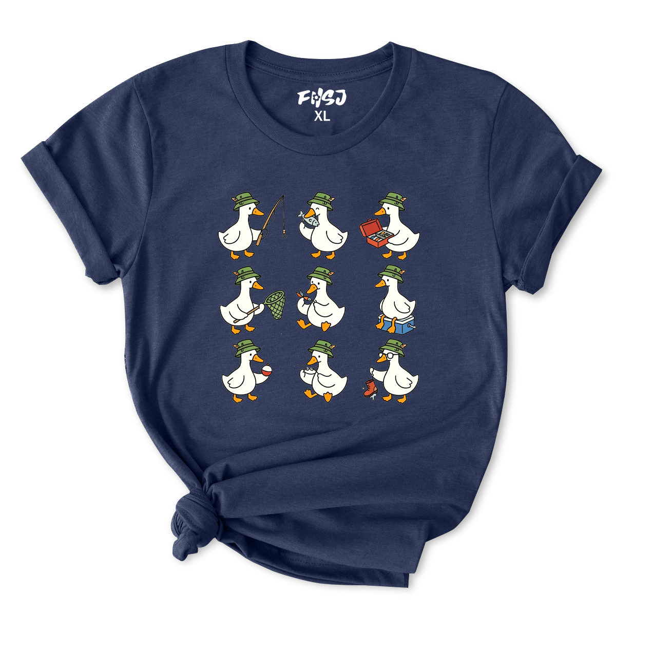 Cute Fishing Goose T-Shirt for Women