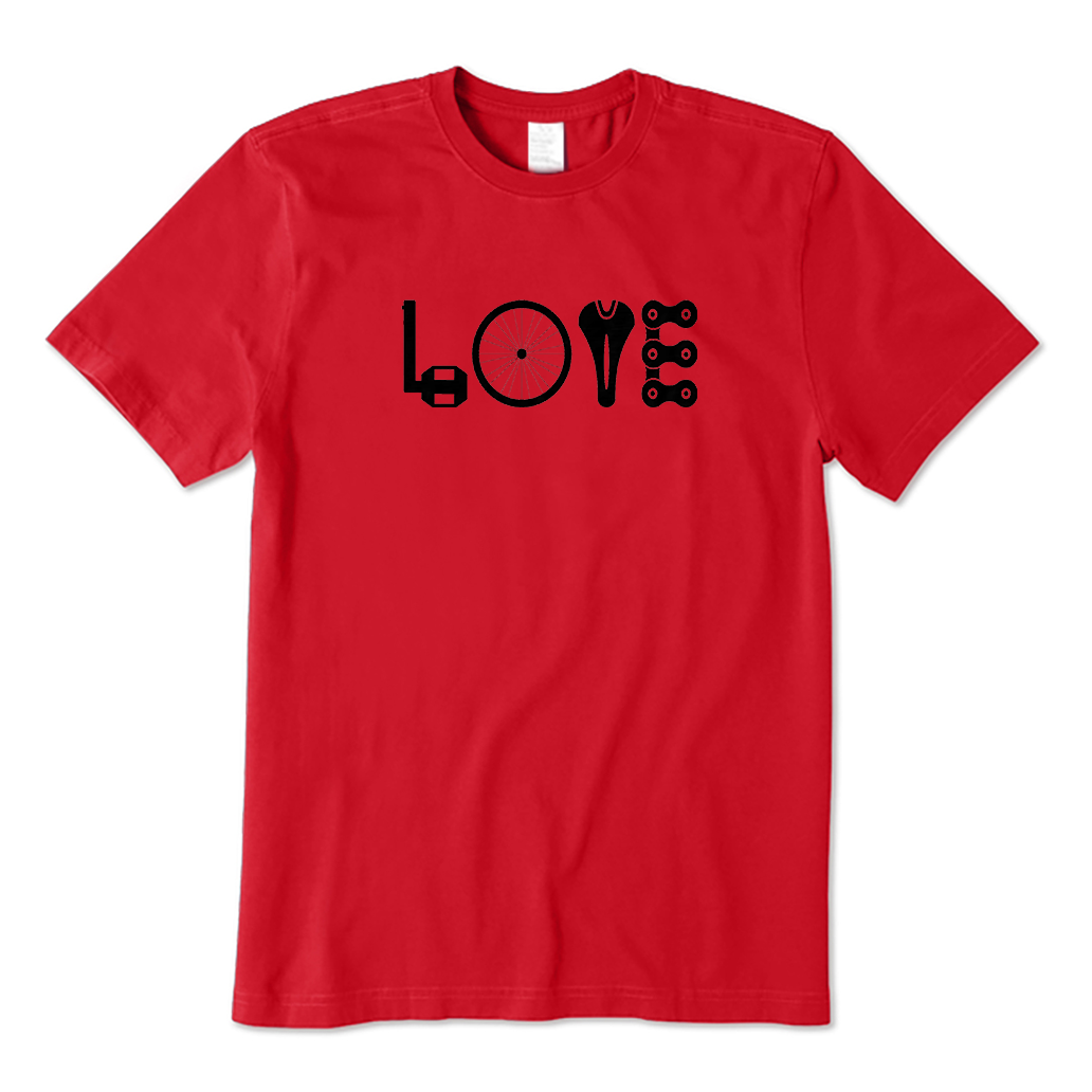 LOVE Spelled Out in Bike T-Shirt