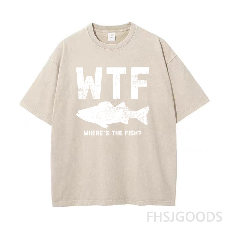 WTF Where's The Fish Unisex Distressed T-Shirt