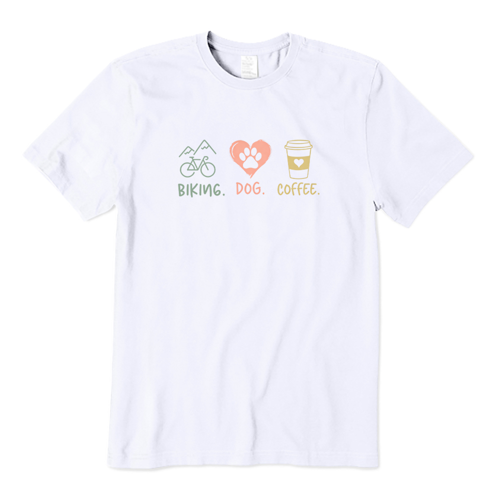 Biking Dog Coffee T-shirt