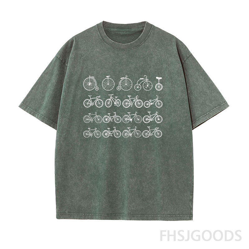 Evolution of Bicycles History Unisex Distressed T-Shirt
