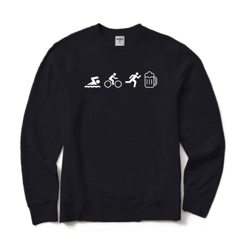 Swim Bike Run and Beer Crewneck Sweatshirt