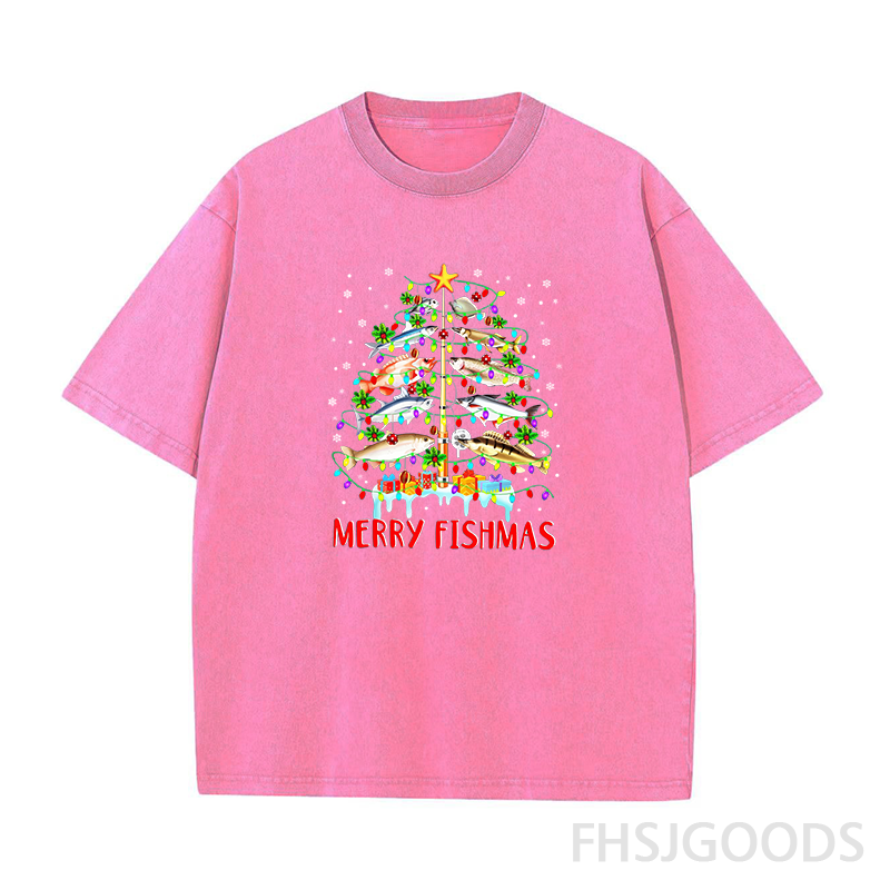 Merry Fishmas Unisex Distressed T-Shirt