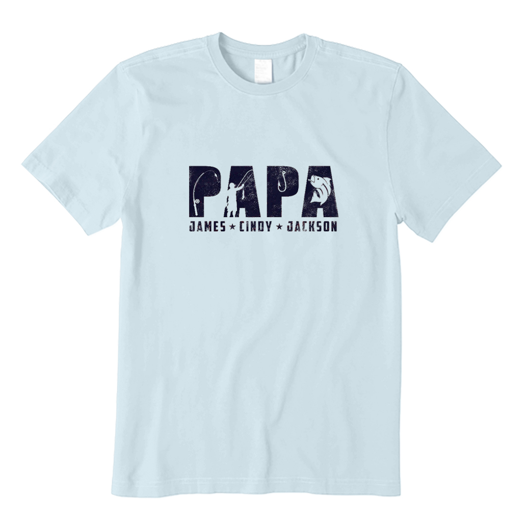 Personalized Fishing Papa T-Shirt