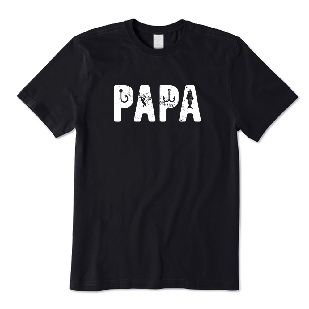 Vintage Papa Fishing Graphic T-shirt