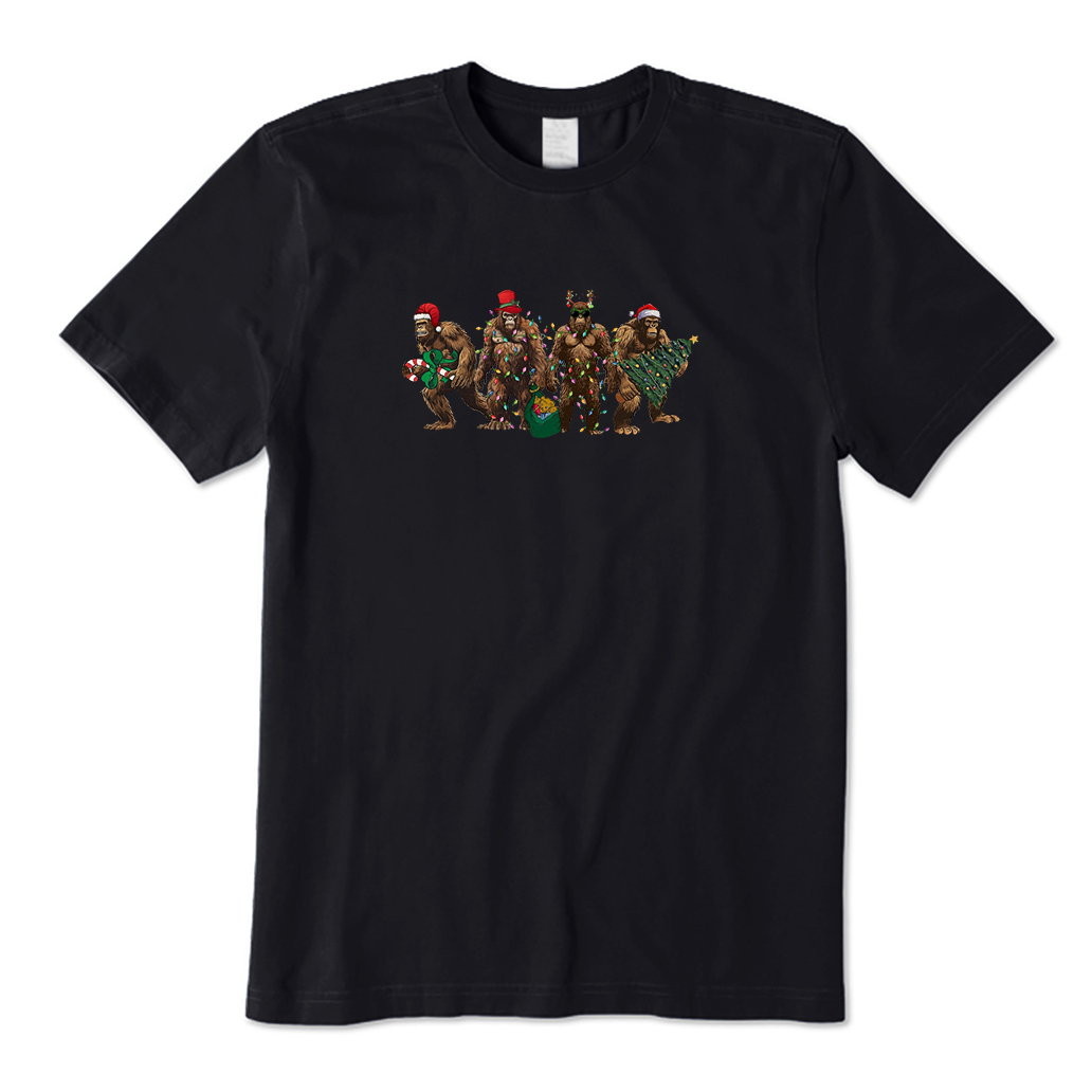 Bigfoot Santa Christmas Lights T-Shirt