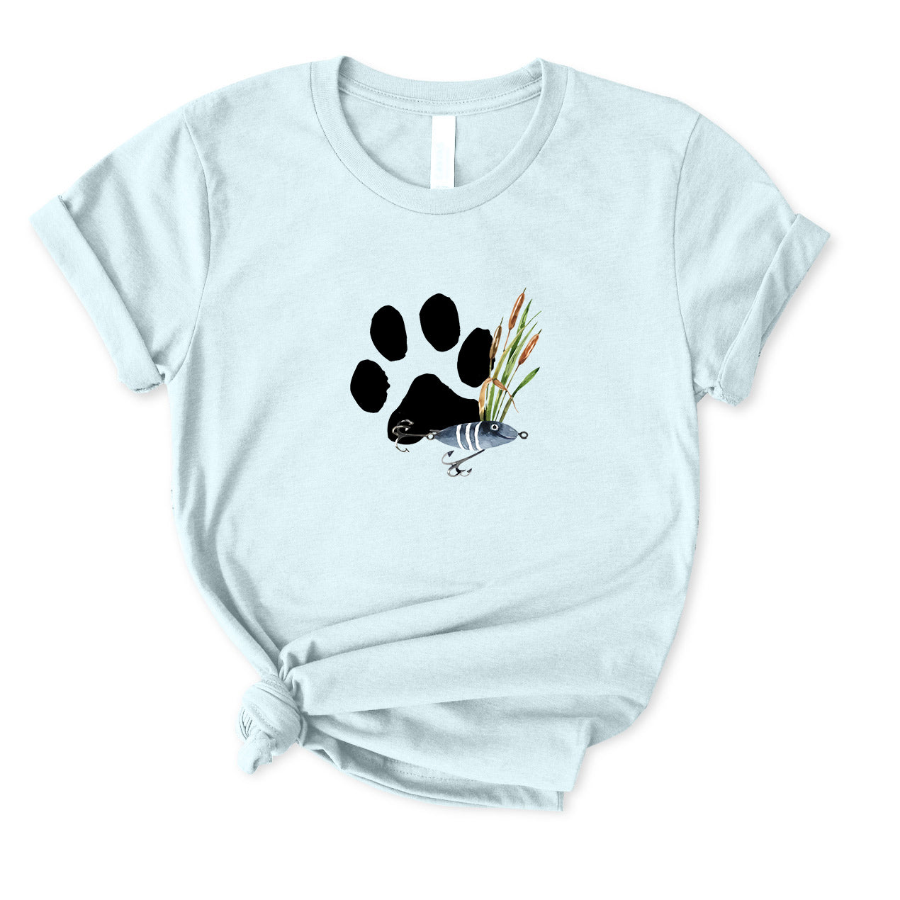 Love Fishing and Dog T-Shirt for women