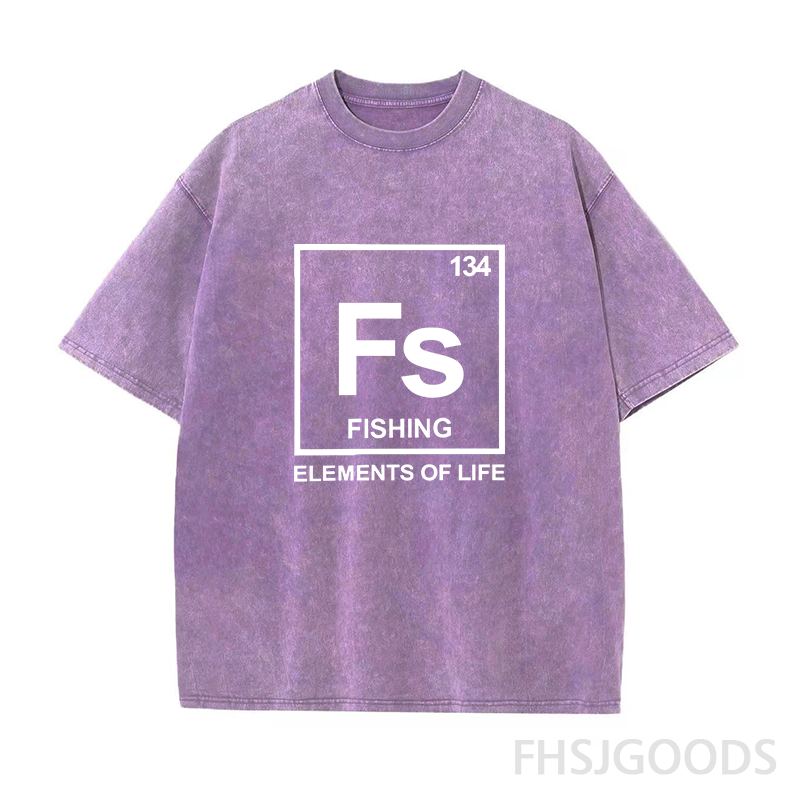 134 Fishing Periodic Table of Elements Unisex Distressed T-Shirt