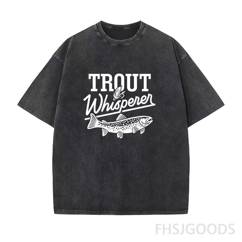 Trout Whisperer Fly Fishing Unisex Distressed T-Shirt