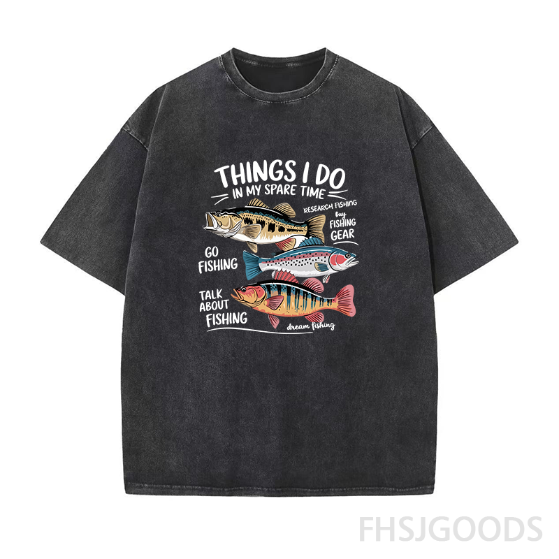 Fishing Things I Do In My Spare Time Unisex Distressed T-Shirt
