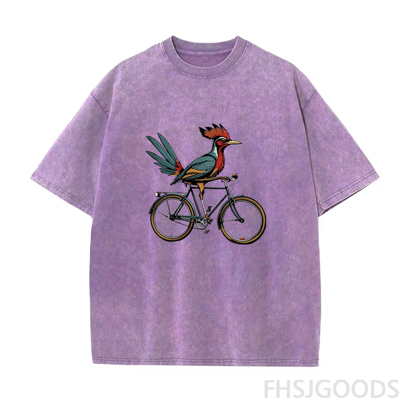 Retro Roadrunner Bicycle Unisex Distressed T-Shirt