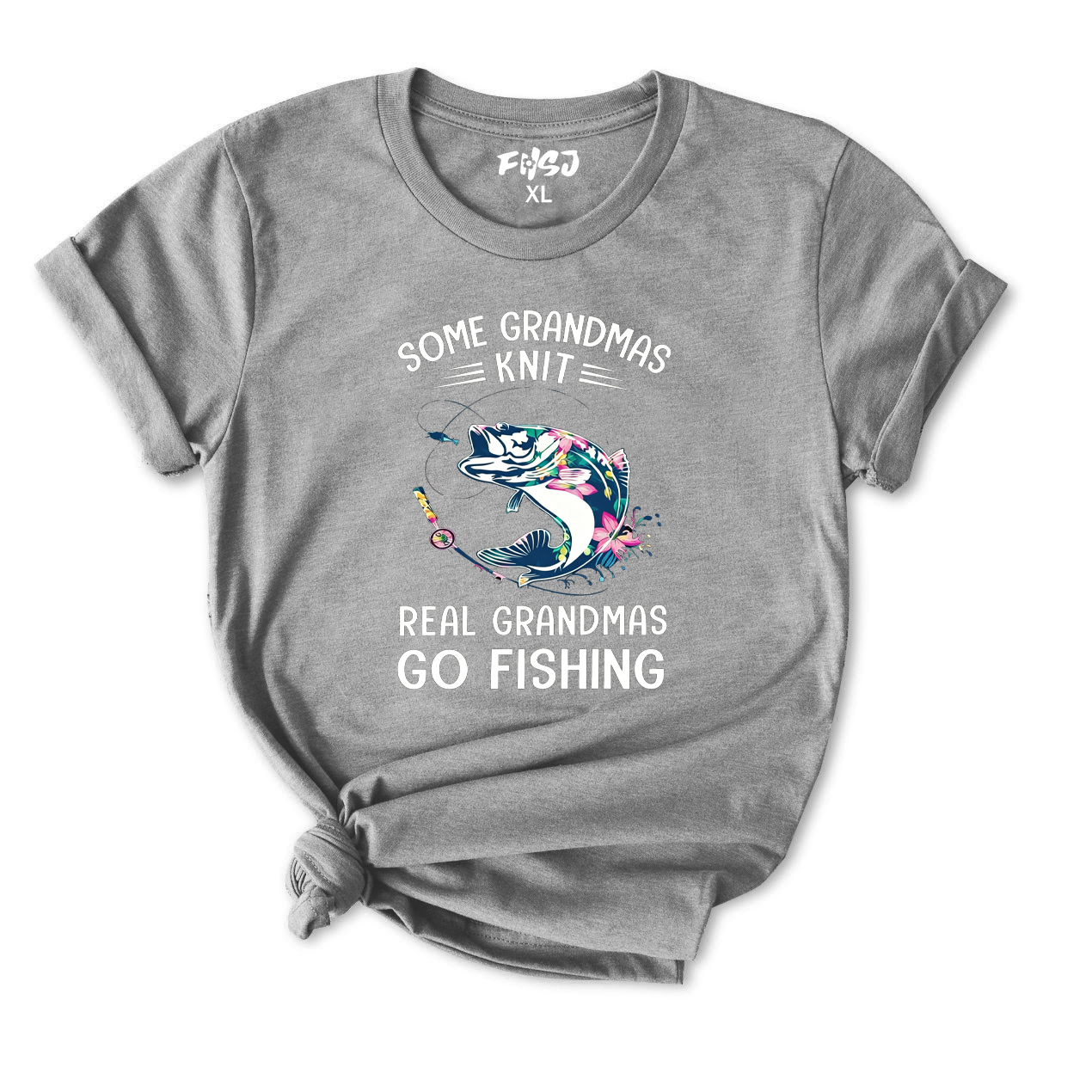Funny Grandma Fishing Some Knit Real Go Fishing T-Shirt for Women