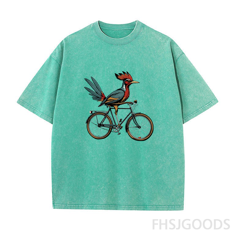 Retro Roadrunner Bicycle Unisex Distressed T-Shirt