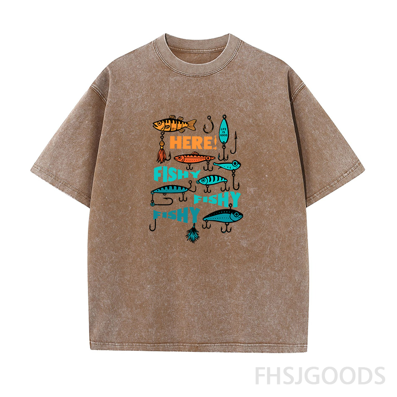 Fish Unisex Distressed T-Shirt