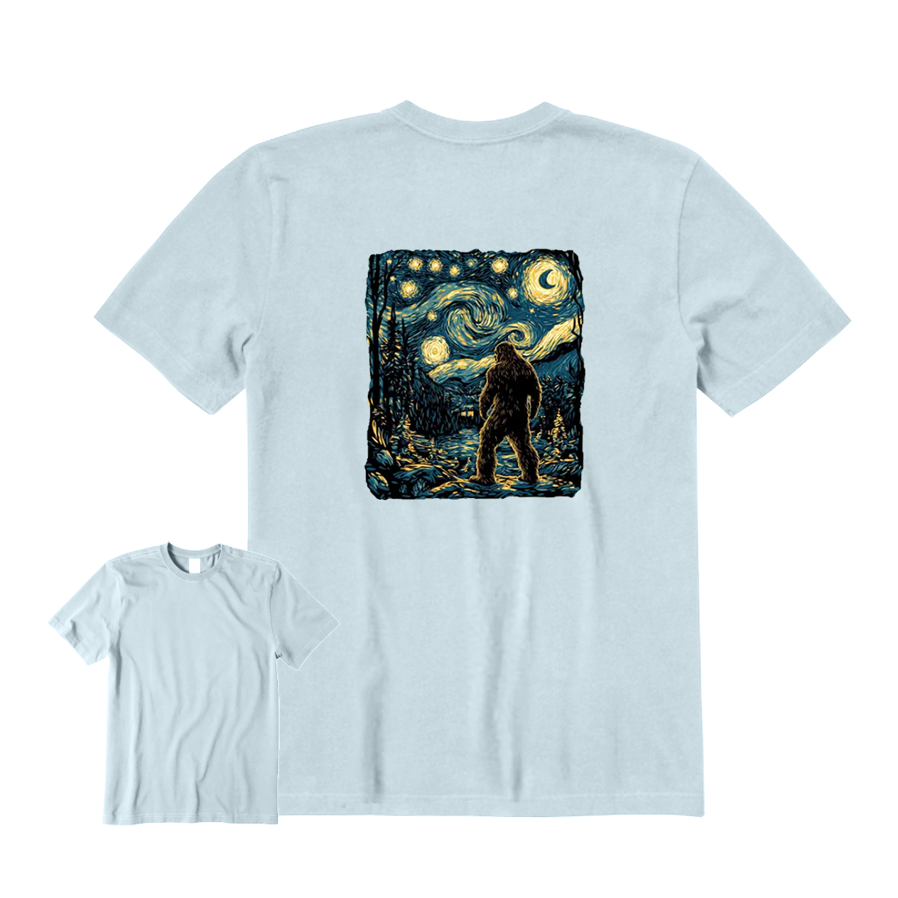 Tee Bigfoot Van Gogh Starry Night T-Shirt