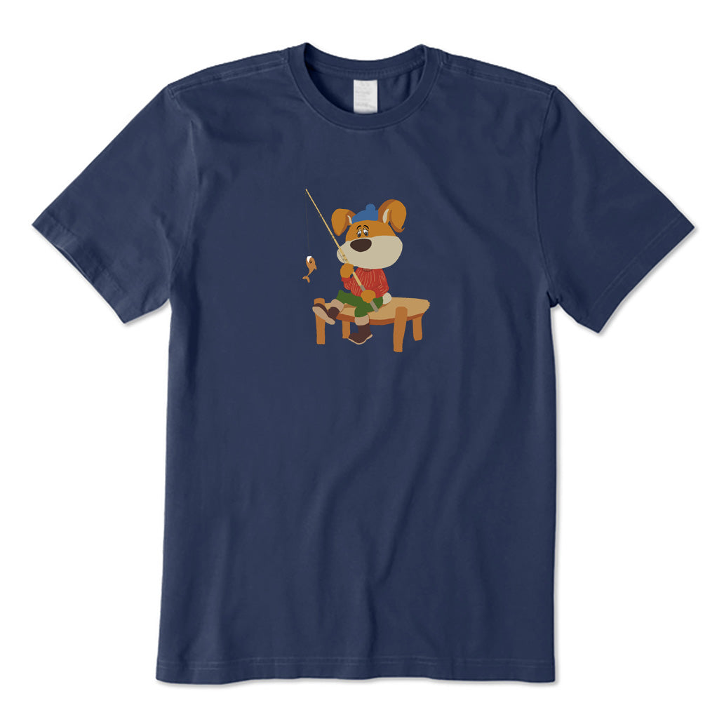 Cute Puppy Fishing T-Shirt