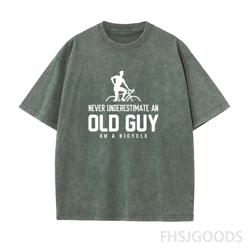 Old Guy on A Bicycle Unisex Distressed T-Shirt