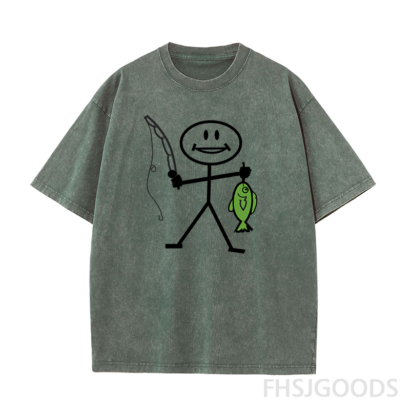 Happy Fishing Unisex Distressed T-Shirt