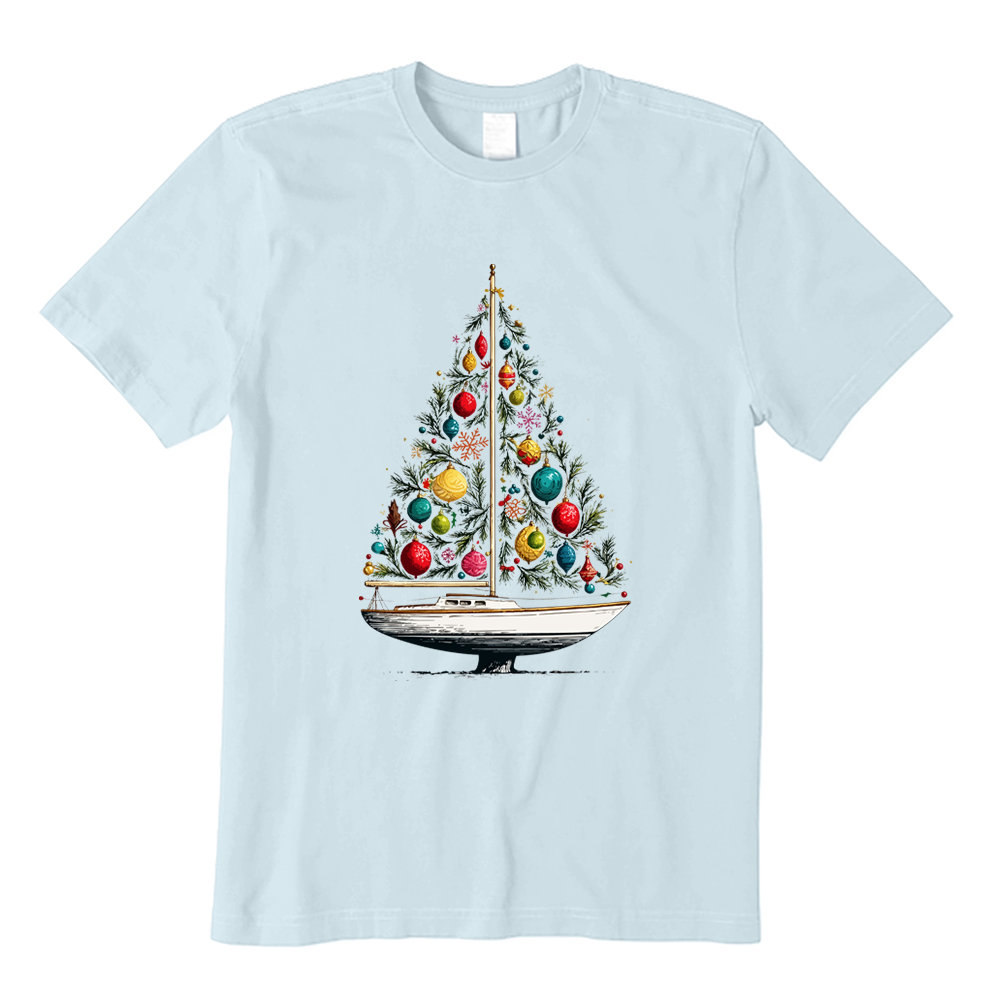 Sailboat Boating Christmas Tree T-Shirt