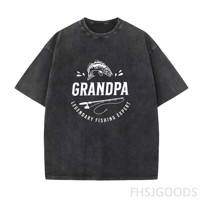 Grandpa Legendary Fishing Expert Unisex Distressed T-Shirt