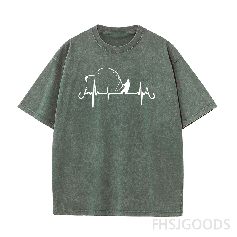 HEARTBEAT FISHING Unisex Distressed T-Shirt
