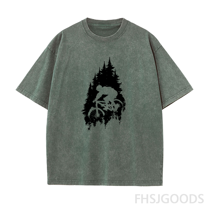 Mountain Bike Biking Unisex Distressed T-Shirt